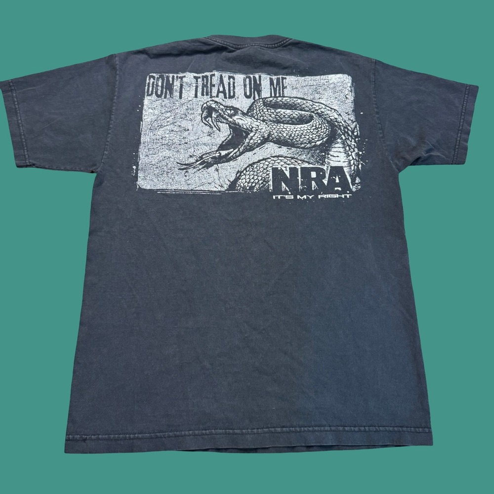 NRA T Shirt Medium Mens Black Don't Tread On Me Snake 2 Sided Graphic Patriot